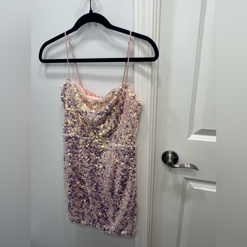 Teen party dress from Lulu’s!!! Each pink mini sequined dress